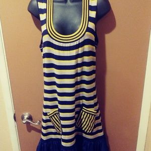 B2 RARE Boutique Blue and Yellow 012Dress Size Medium